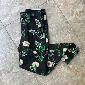 NWT H&M Black floral ankle slacks